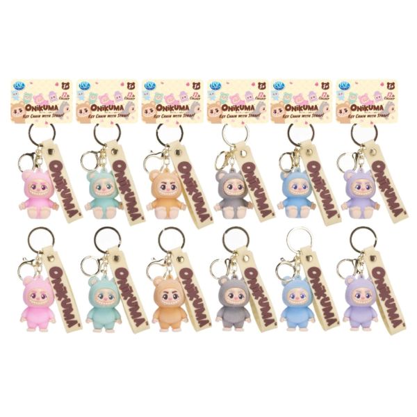 ONIKUMA Portachiavi 3D 7cm Floccato c/hangtag e fascetta 12ass…x144